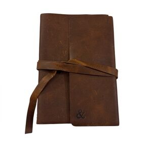 Forest Nine Leather Journal - Brown with wrap closure 7” X 5”